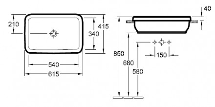 Villeroy &amp; Boch Architectura 416760 раковина встраиваемая 61x41