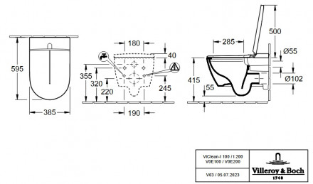 Villeroy &amp; Boch ViClean-I200 V0E200R7 Унитаз-биде подвесной