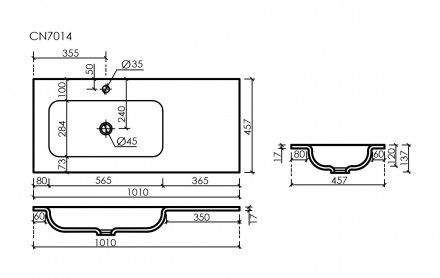 Sancos Grace CN7014 раковина 100 см