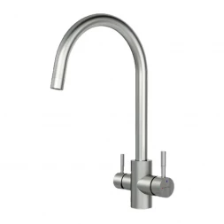 AM.PM X-Joy S F85B07711 Смеситель для кухни с С-изливом с каналом для питьевой воды сатин