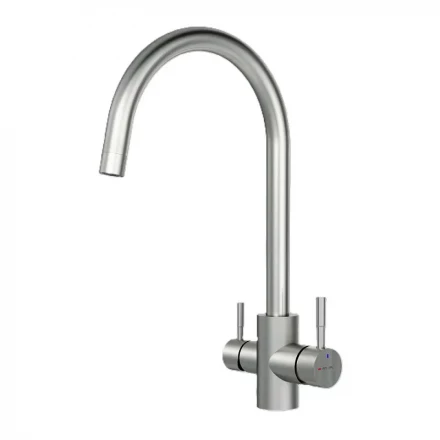 AM.PM X-Joy S F85B07711 Смеситель для кухни с С-изливом с каналом для питьевой воды сатин