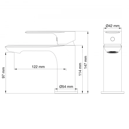 Wonzon &amp; Woghand Brilliant WW-88018079-BG Смеситель для раковины темный графит