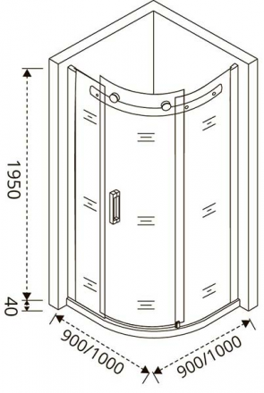 Good Door Galaxy R-100-C-CH Душевой угол