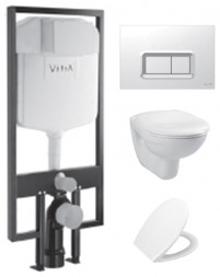 Vitra Normus 9773B003-7200 Унитаз подвесной в комплекте с инсталляцией (клавиша хром)