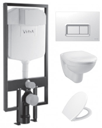 Vitra Normus 9773B003-7200 Унитаз подвесной в комплекте с инсталляцией (клавиша хром)