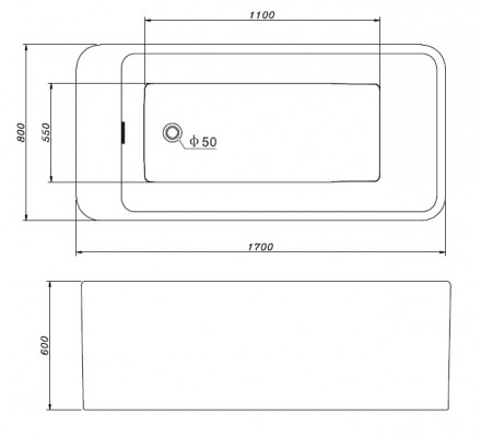 Gemy G9215 Акриловая ванна 170x80