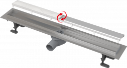 AlcaPlast APZ13-DOUBLE9-750 Водоотводящий желоб с двухсторонней решеткой DOUBLE горизонтальный сток,