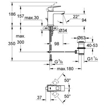 Grohe Eurocube 23127000 смеситель для раковины