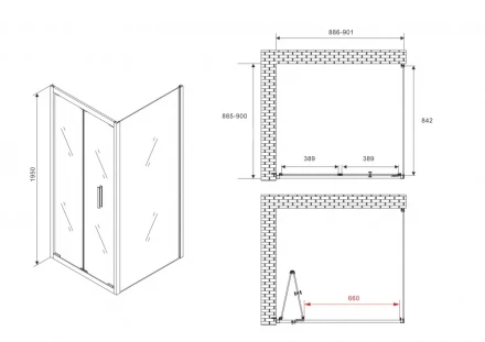 ABBER Sonnenstrand AG07090B-S90B душевой уголок