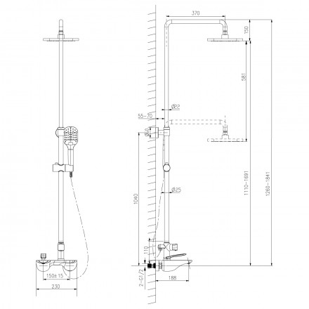 Lemark Bellario LM6862C смеситель для ванны и душа