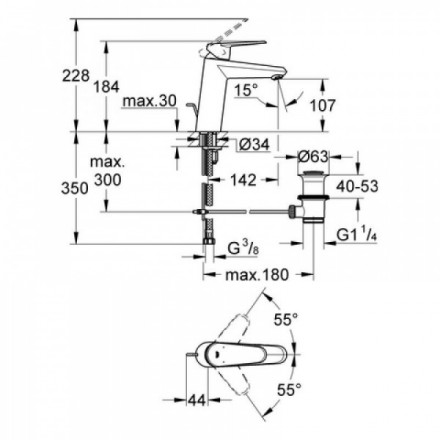 Grohe Eurodisc Cosmopolitan 23448002 смеситель для раковины