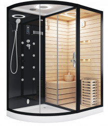 Ceruttispa LUGANO Nero-R Black Комбинированная сауна 180x110