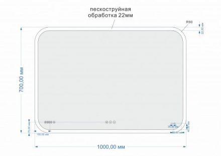 Cersanit LED 070 DESIGN PRO 100 LU-LED070*100-p-Os зеркало
