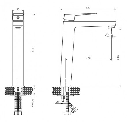 Rush Thira TR3635-13 Смеситель для раковины высокий
