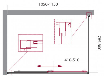 BelBagno UNIQUE-AH-1-100/115-80-C-Cr душевой уголок