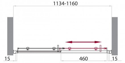BelBagno UNO-BF-1-115-C-Cr душевая дверь
