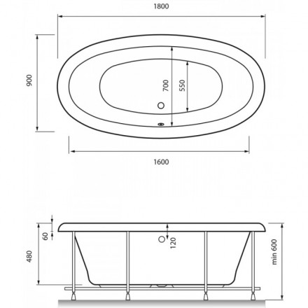 Relisan Neona 180x90 акриловая ванна