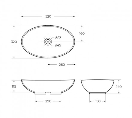 BelBagno BB1147 накладная раковина