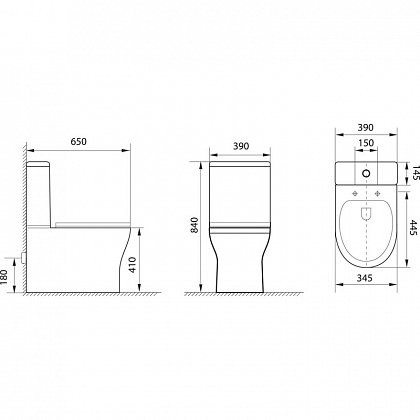 Aquanet Roll-C CL-12249B Rimless Унитаз напольный