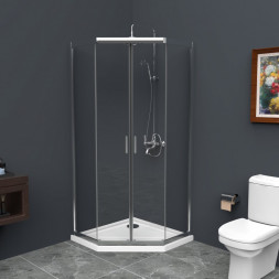 Belbagno UNO-195-P-2-100-C-Cr душевой угол стекло прозрачное