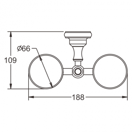 Rose RG1122Q Два стакана с держателем бронза