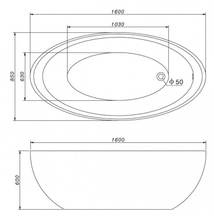 Gemy G9217 Акриловая ванна 160x80