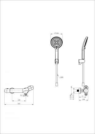 Wonzon &amp; Woghand Twist WW-B2057-A-MB Смеситель для душа с термостатом белый матовый