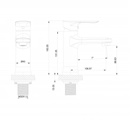 Wonzon &amp; Woghand WW-XH-011-MB Смеситель для раковины черный матовый