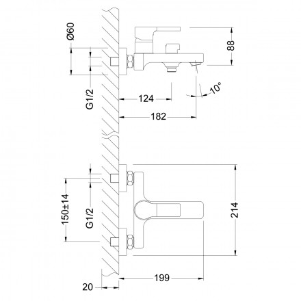 Lemark Aura LM0614C смеситель для ванны