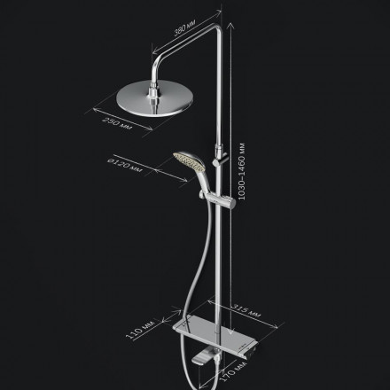 Am.pm F0770A500 Spirit 2.0 Душевая система ShowerSpot с термостатом
