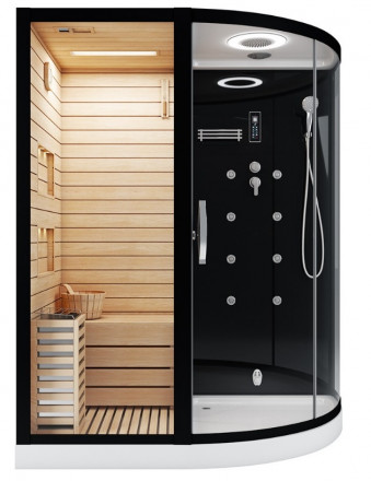 Ceruttispa LUGANO Nero-L Black Комбинированная сауна 180x110