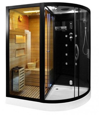 Ceruttispa LUGANO Nero-L Black Комбинированная сауна 180x110