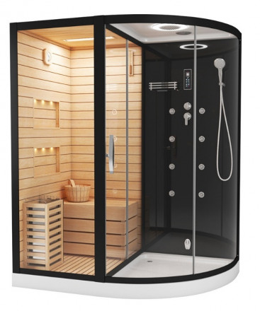 Ceruttispa LUGANO Nero-L Black Комбинированная сауна 180x110