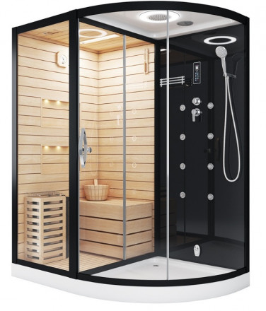 Ceruttispa LUGANO Nero-L Black Комбинированная сауна 180x110