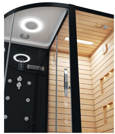 Ceruttispa LUGANO Nero-L Black Комбинированная сауна 180x110