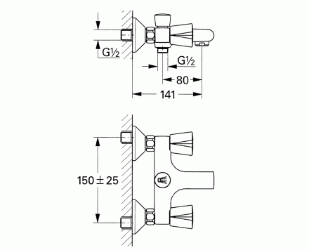 Grohe Costa L 25450001 Смеситель для ванны