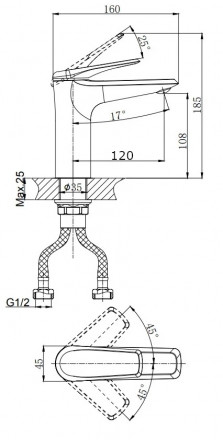 Rush Nevis NE1735-12ant Смеситель для раковины