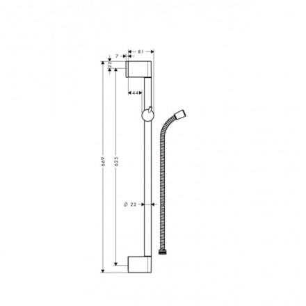 Hansgrohe 27615000 Unica Crometta душевая штанга 65 см 