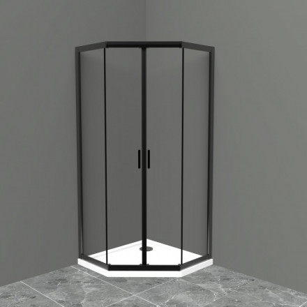 Belbagno UNO-195-P-2-90-C-NERO душевой угол стекло прозрачное