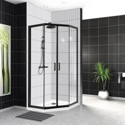 Belbagno UNO-195-P-2-90-C-NERO душевой угол стекло прозрачное