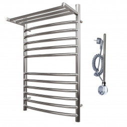 POINT Альфа PN05158SPE П11 500x800 полотенцесушитель электрический с полкой левый/правый, хром