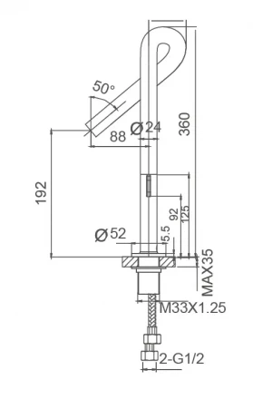Wonzon &amp; Woghand Loop WW-112-00-508 Смеситель для раковины хром
