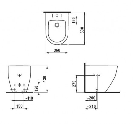 Laufen Pro 8.3295.2.000.302.1 биде напольное