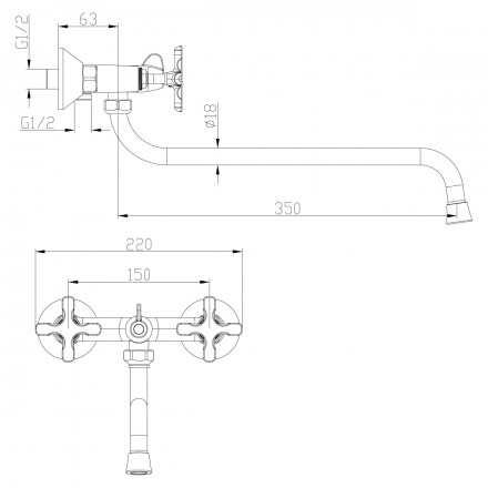 Lemark Duetto LM5751C смеситель для ванны