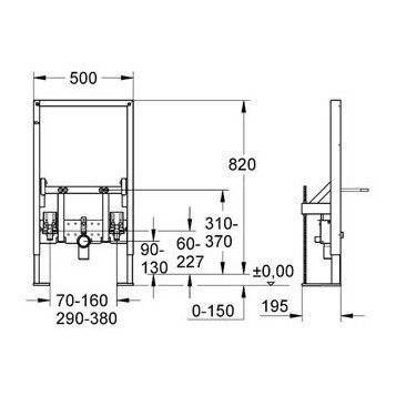 Grohe Rapid SL 38543000 Инсталляция для биде