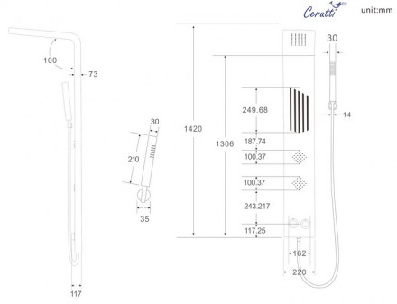 Cerutti SPA AMI B CT8994 Панель душевая