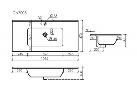 Sancos Element CN7003MB раковина 100 см