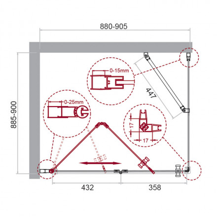 BelBagno ALBANO-AS-1-90-C-Cr душевой уголок