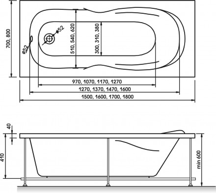 Relisan Neonika 150x70 акриловая ванна