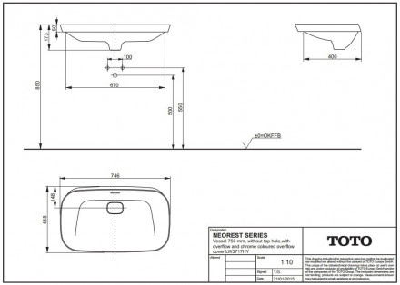 Toto Neorest LW3717HY раковина
